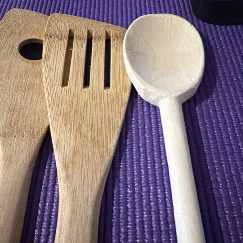 wooden kitchen utensils Set 5 Quality Very Good Shape Here Vintage Natural